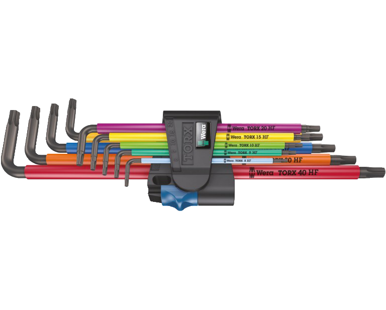WERA 05024470001 967/9 TX XL Multicolour HF 1 L-key set with holding function, long