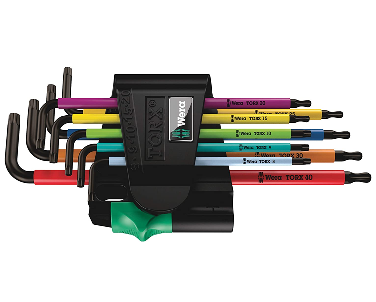 Wera 967/9 TX BO Multicolour 1 SB L-key set for tamper-proof TORX® screws, BlackLaser