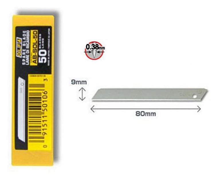 OLFA Safety Cutter Knife AB-SOL-50 Solid Blade Spare 