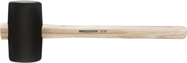 Rubber mallet, DIN 5128 A, straight, 520 g, 115x65 mm, MATADOR item no.: 07380002