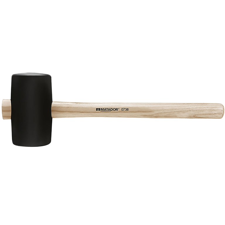 Rubber mallet, DIN 5128 A, straight, 770 g, 130x75 mm, MATADOR item no.: 07380003