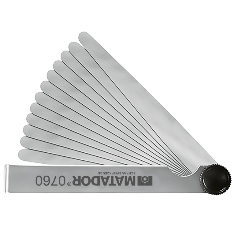 Feeler gauges, 10-piece, 100 mm sheet, 0.05-1 mm, MATADOR item no. 07600002