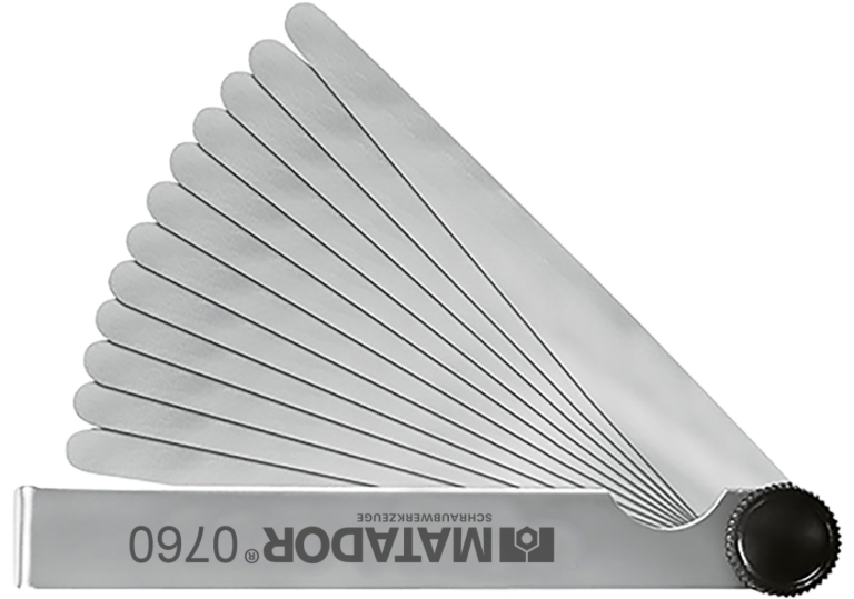 Feeler gauges, 10-piece, 100 mm sheet, 0.05-1 mm, MATADOR item no. 07600002