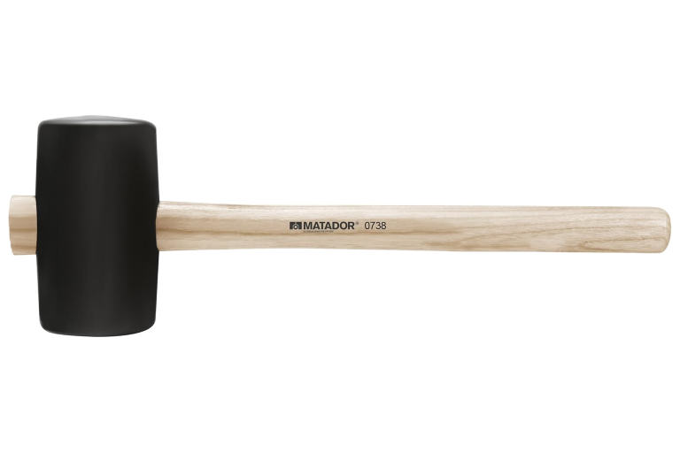 Rubber mallet, DIN 5128 A, straight, 520 g, 115x65 mm, MATADOR item no.: 07380002